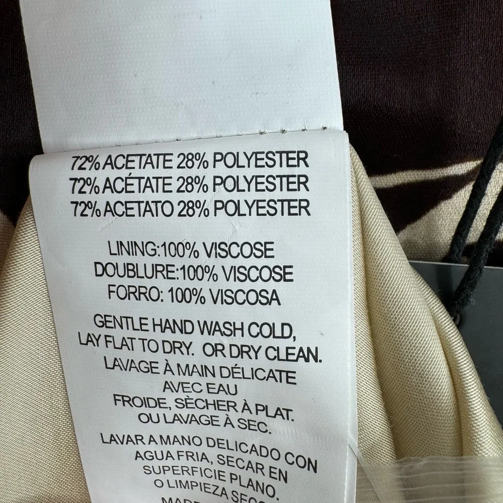 Nicholas The Label Axelie Strapless Tube Gown Dark Chocolate Segovia Print Sz 2 - Picture 11 of 13